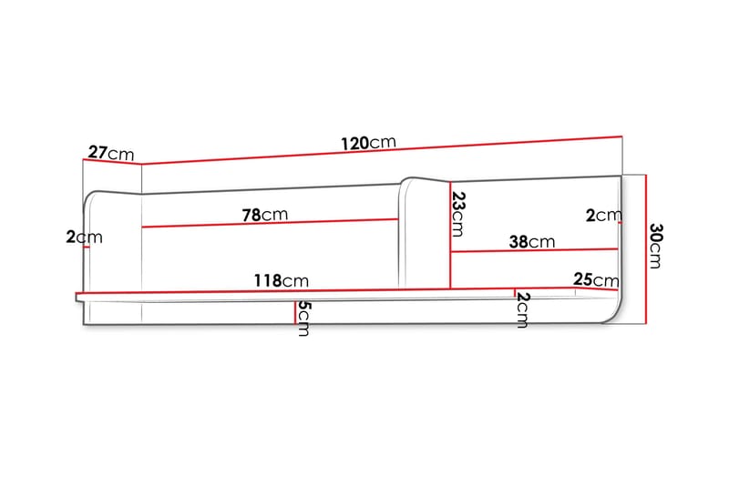 Buhan Vägghylla 120 cm - Beige - Förvaring - Hylla