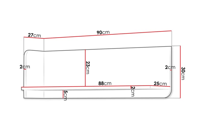 Buhan Vägghylla 90 cm - Beige - Förvaring - Hylla
