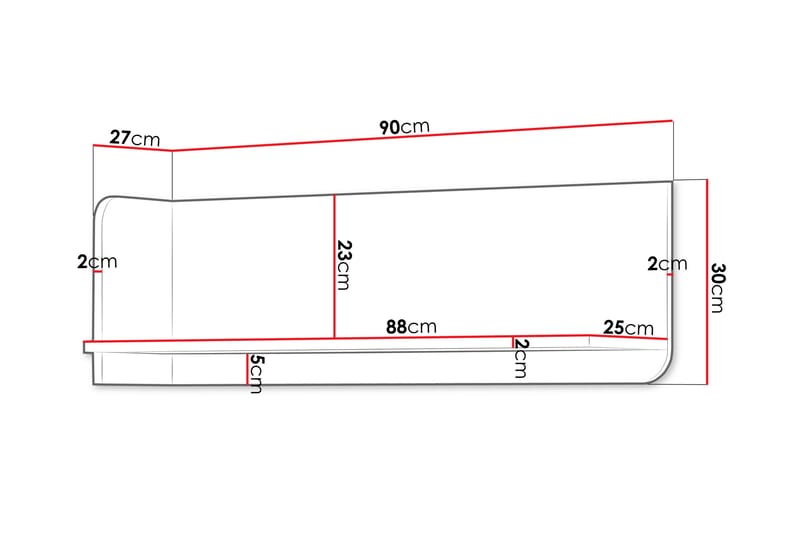 Buhan Vägghylla 90 cm - Beige - Förvaring - Småförvaring - Väggförvaring