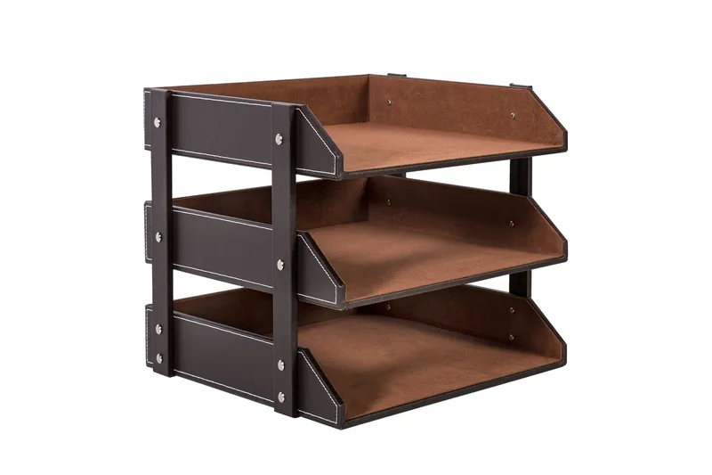 Dokumentlåda 3x WALTER 28x35xH27cm mörkbrun PU