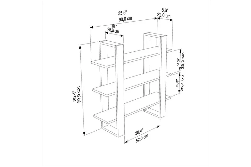 Draven Väggskiva 90x90 cm - Svart/Ek - Förvaring - Småförvaring - Väggförvaring