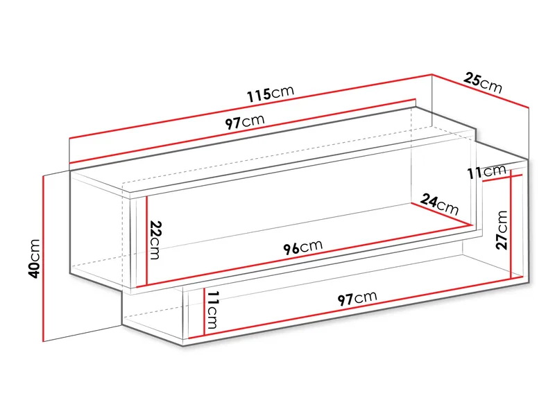 Edson Vägghylla 115 cm - Förvaring - Småförvaring - Väggförvaring