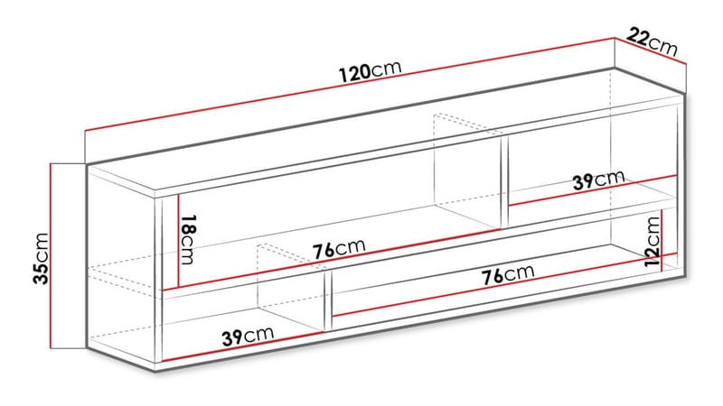 Elvaren Vägghylla 120 cm i Trä - Vit|Beige - Förvaring - Småförvaring - Väggförvaring