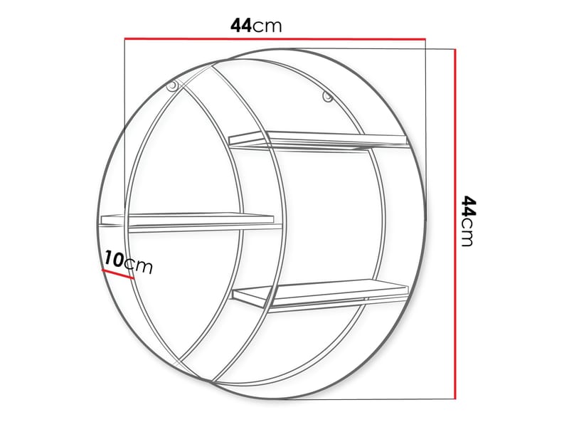 Elyran Vägghylla 44 cm - svart, brun - Förvaring - Småförvaring - Väggförvaring