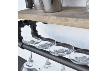 Evila Vägghylla Rör/Trä - Trä/Svart - Förvaring - Småförvaring - Väggförvaring