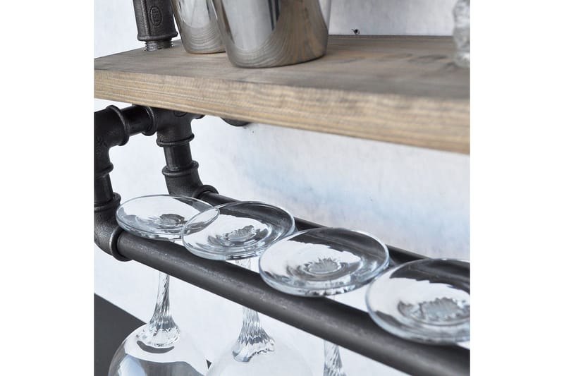 Evila Vägghylla Rör/Trä - Trä/Svart - Förvaring - Småförvaring - Väggförvaring