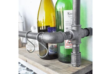 Evila Vägghylla Rör/Trä - Trä/Svart - Förvaring - Småförvaring - Väggförvaring