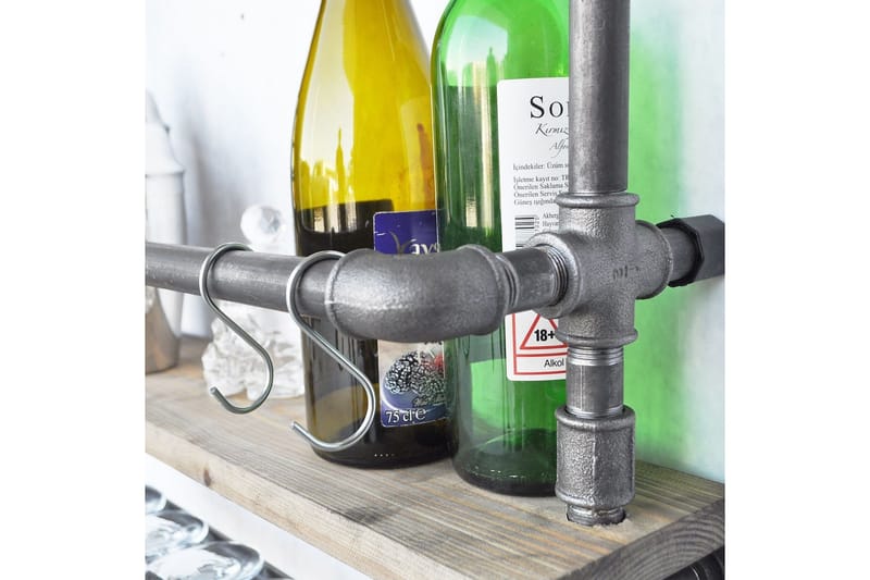 Evila Vägghylla Rör/Trä - Trä/Svart - Förvaring - Småförvaring - Väggförvaring