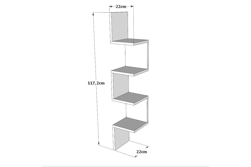 Ezzi Vägghylla 22 cm - Vit - Förvaring - Hylla