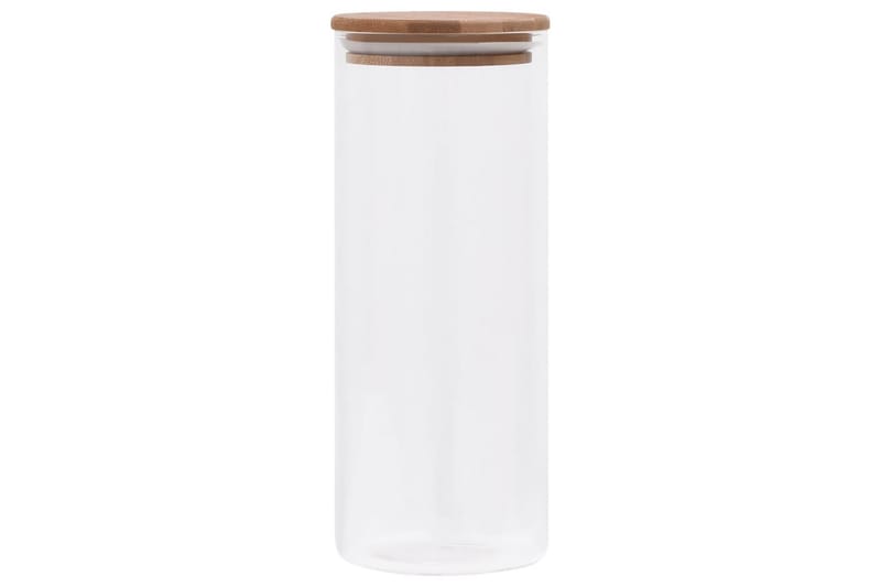 Förvaringsburkar i glas med bambulock 6 st 1000 ml - Transparent - Småförvaring - Förvaringsburk - Burkar & flaskor