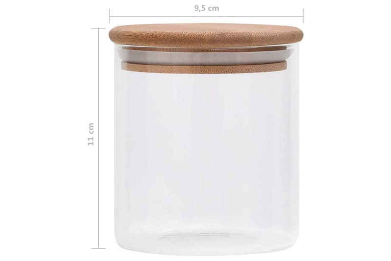 Förvaringsburkar i glas med bambulock 6 st 600 ml - Transparent - Småförvaring - Förvaringsburk - Burkar & flaskor