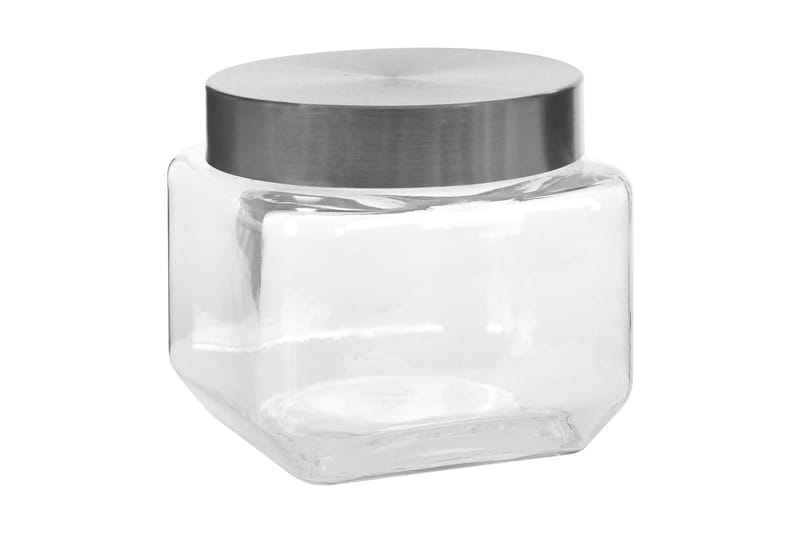 Förvaringsburkar i glas med silvriga lock 6 st 800 ml - Transparent - Småförvaring - Förvaringsburk - Burkar & flaskor