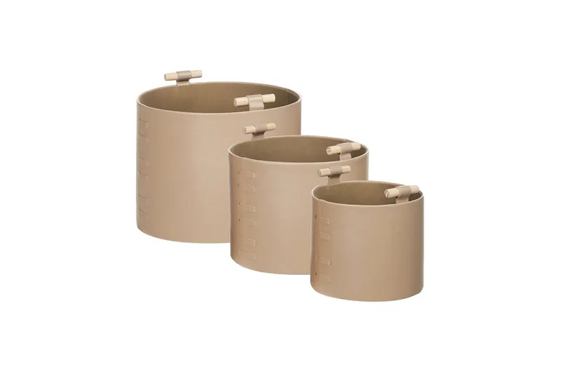 Korg Aram set om 3 Beige, Beige
