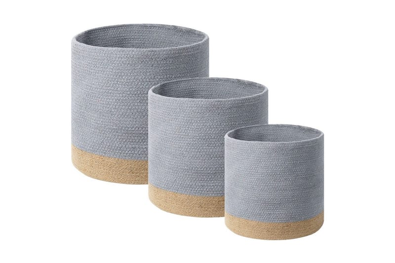 Korg Basima set om 3 Beige, grå - Beige, grå - Förvaring - Småförvaring - Förvaringskorg