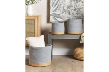 Korg Basima set om 3 Beige, grå - Beige, grå - Förvaring - Småförvaring - Förvaringskorg