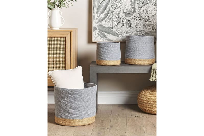 Korg Basima set om 3 Beige, grå - Beige, grå - Förvaring - Småförvaring - Förvaringskorg