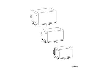 Korg Larsa set om 3 Vit/Svart - Vit/Svart - Förvaring - Småförvaring - Förvaringskorg