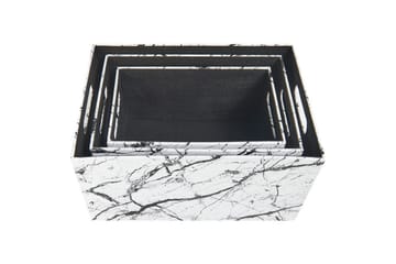 Korg Larsa set om 3 Vit/Svart - Vit/Svart - Förvaring - Småförvaring - Förvaringskorg - Trådkorg