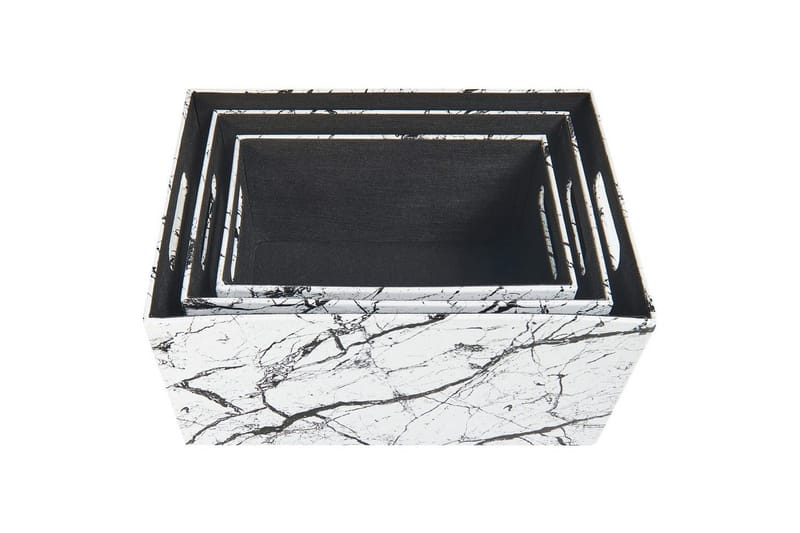 Korg Larsa set om 3 Vit/Svart - Vit/Svart - Förvaring - Småförvaring - Förvaringskorg - Trådkorg