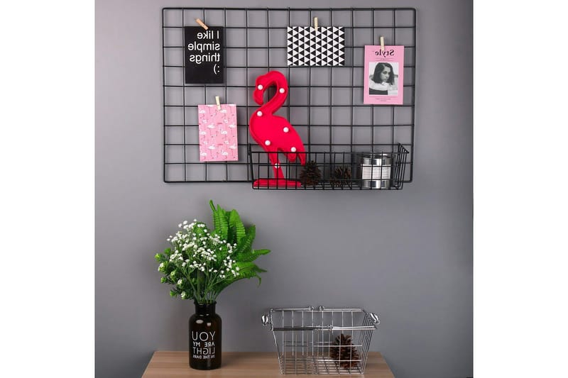 Decorative Metal Wall Accessory 16x38 - Svart - Förvaring - Småförvaring - Förvaringskorg - Trådkorg