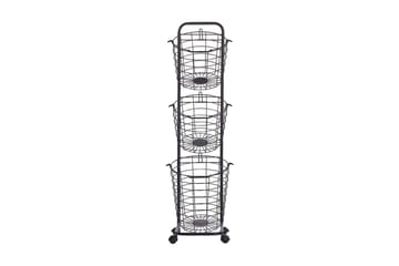 Metallställ Yamales 37 cm 3 Korgar - Svart - Förvaring - Småförvaring - Förvaringskorg - Trådkorg