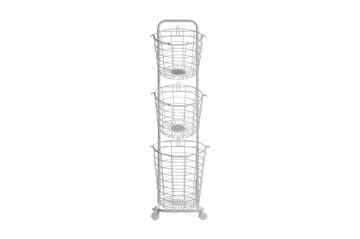 Metallställ Yamales 37 cm 3 Korgar - Vit - Förvaring - Småförvaring - Förvaringskorg - Trådkorg