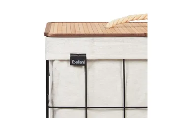 Tvättkorgar Mirissa Svart/vit/ljus trä - Svart/vit/ljus trä - Förvaring - Klädförvaring - Tvättkorg