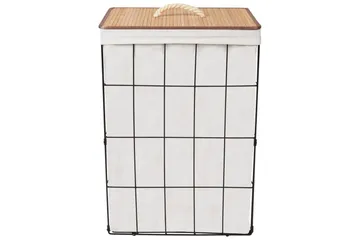 Tvättkorgar Mirissa Svart/vit/ljus trä - Svart/vit/ljus trä - Förvaring - Klädförvaring - Tvättkorg