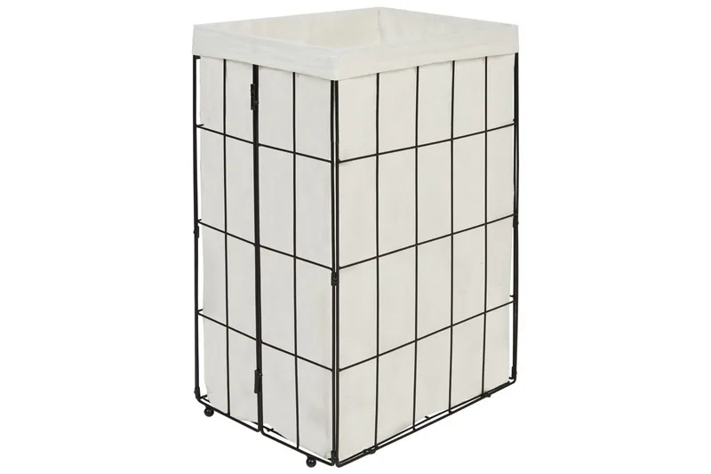 Tvättkorgar Mirissa Svart/vit/ljus trä - Svart/vit/ljus trä - Förvaring - Klädförvaring - Tvättkorg