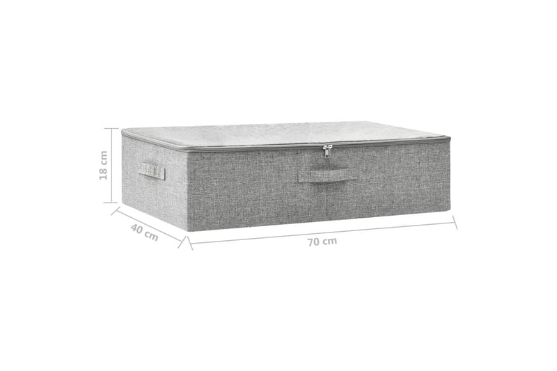 Förvaringslåda tyg 70x40x18 cm grå - Grå - Förvaringslåda