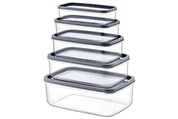 Förvaringslådesats (5 delar) Quantis Transparent - Multifärgad - Förvaring - Småförvaring - Förvaringslåda - Plastback & plastlåda