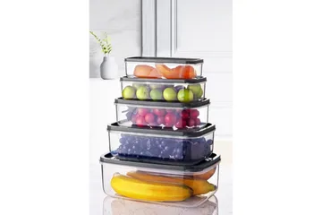 Förvaringslådesats (5 delar) Quantis Transparent - Multifärgad - Förvaring - Småförvaring - Förvaringslåda - Plastback & plastlåda