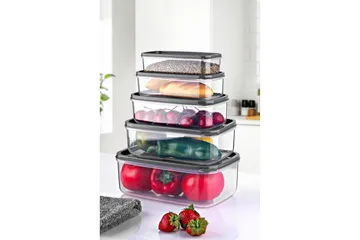 Förvaringslådesats (5 delar) Quantis Transparent - Multifärgad - Förvaring - Småförvaring - Förvaringslåda - Plastback & plastlåda