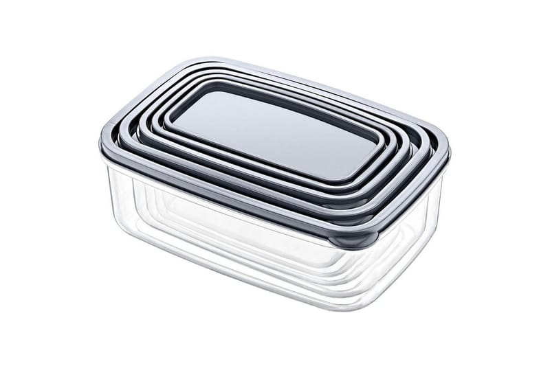 Förvaringslådesats (5 delar) Quantis Transparent - Multifärgad - Förvaring - Småförvaring - Förvaringslåda - Plastback & plastlåda