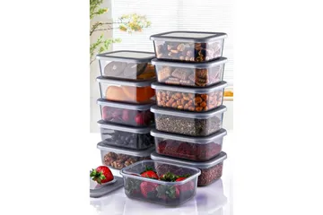 Förvaringslådeset (12 delar) Ornel Antracit - Antracit - Förvaring - Småförvaring - Förvaringslåda - Plastback & plastlåda