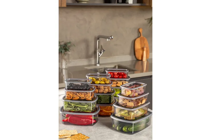 Förvaringslådeset (16 delar) Rasalas16 Antracit - Antracit - Förvaring - Småförvaring - Förvaringslåda - Plastback & plastlåda