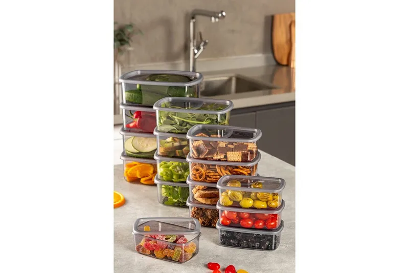 Förvaringslådeset (16 delar) Rasalas16 Antracit - Antracit - Förvaring - Småförvaring - Förvaringslåda - Plastback & plastlåda