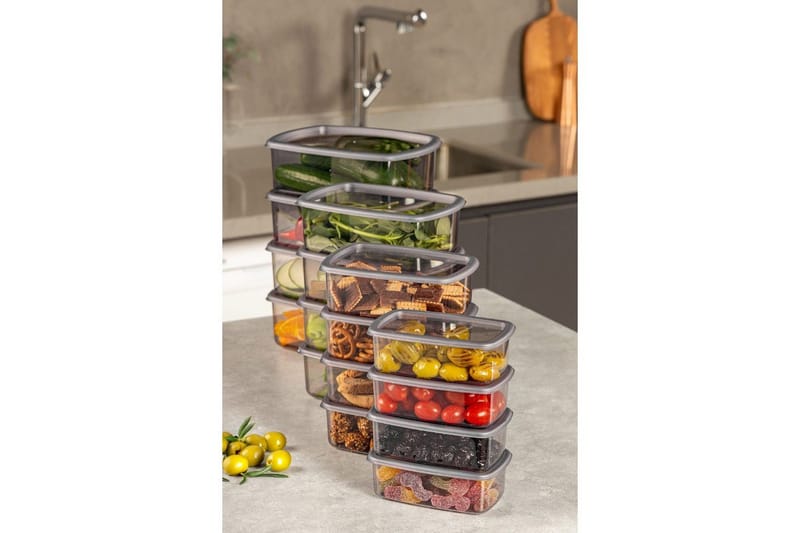 Förvaringslådeset (16 delar) Rasalas16 Antracit - Antracit - Förvaring - Småförvaring - Förvaringslåda - Plastback & plastlåda