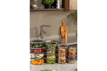 Förvaringslådeset (16 delar) Rasalas16 Antracit - Antracit - Förvaring - Småförvaring - Förvaringslåda - Plastback & plastlåda