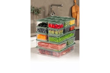 Förvaringslådeset (17 delar) Soyam 17 Grön - Grön - Förvaring - Småförvaring - Förvaringslåda - Plastback & plastlåda