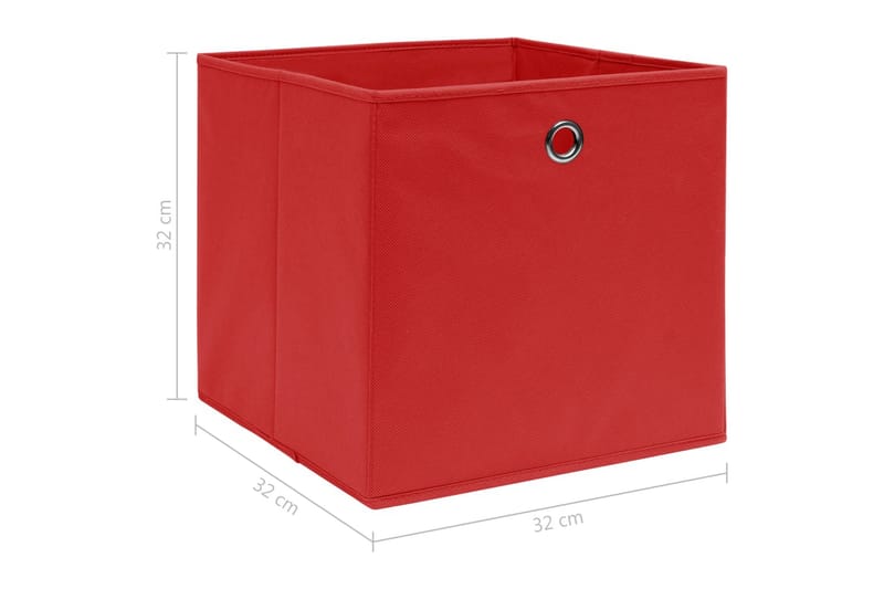 Förvaringslådor 10 st röd 32x32x32 cm tyg - Röd - Förvaringslåda