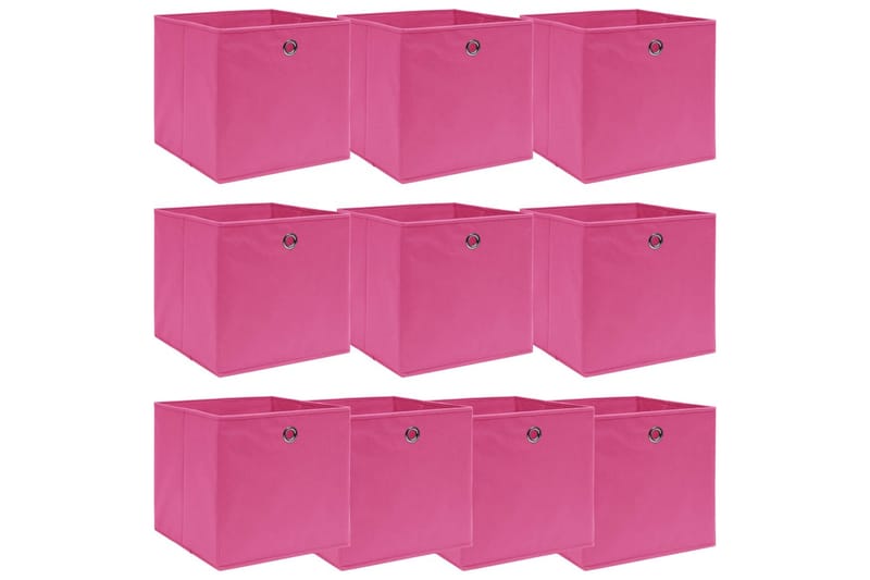 Förvaringslådor 10 st rosa 32x32x32 cm tyg - Rosa - Förvaringslåda