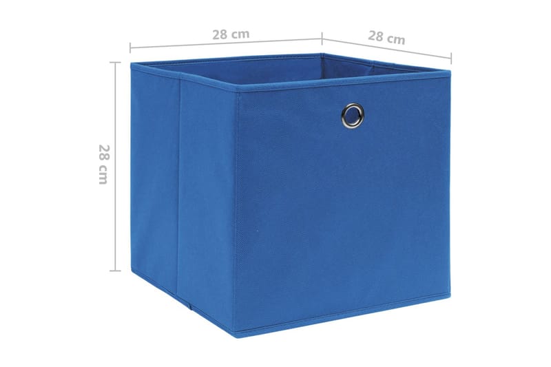Förvaringslådor 4 st non-woven tyg 28x28x28 cm blå - Blå - Förvaringslåda