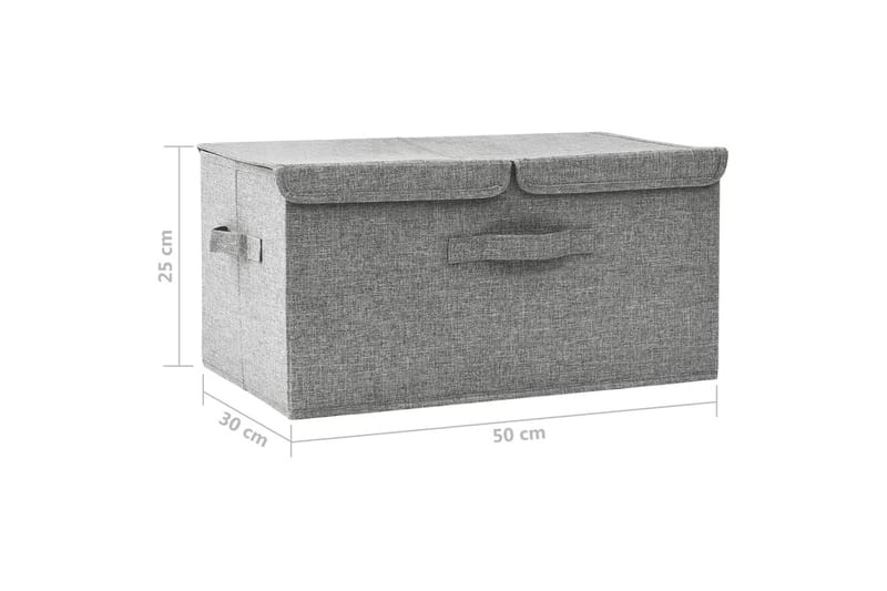 Förvaringslåda tyg 50x30x25 cm grå - Grå - Förvaringslåda
