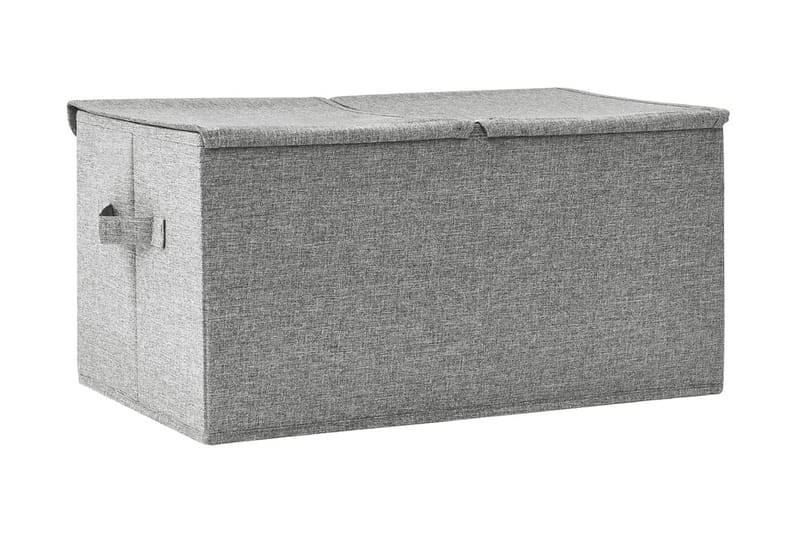 Förvaringslåda tyg 50x30x25 cm grå - Grå - Förvaringslåda