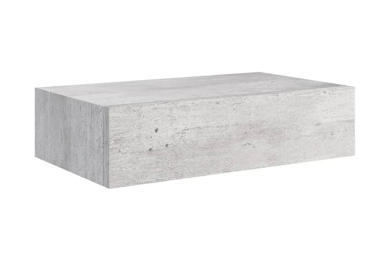 Väggmonterad låda betonggrå 40x23,5x10 cm MDF - Betonggrå - Förvaringslåda