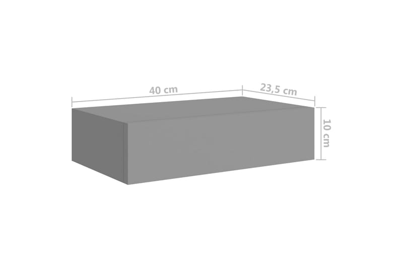Väggmonterad låda svart 40x23,5x10 cm MDF - Grå - Förvaringslåda