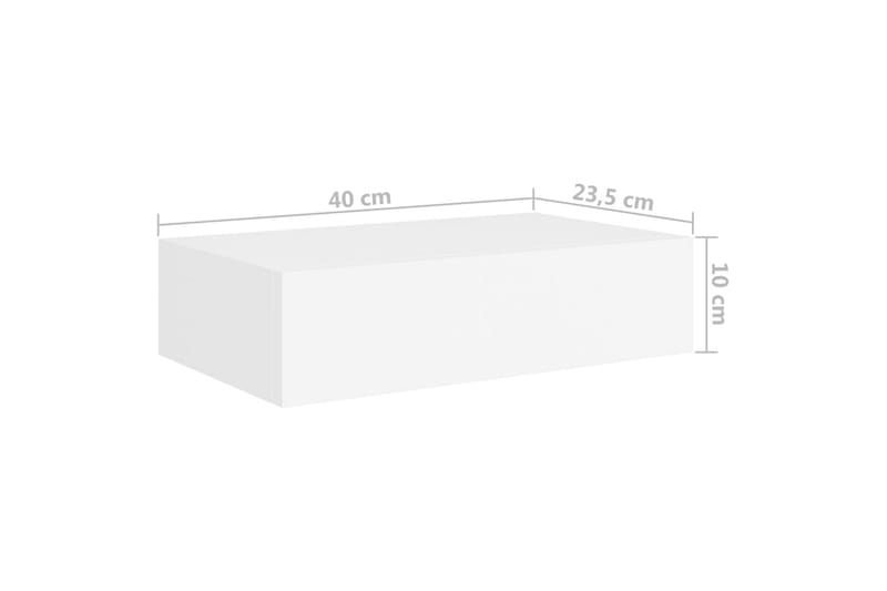 Väggmonterad låda vit 40x23,5x10 cm MDF - Vit - Förvaringslåda