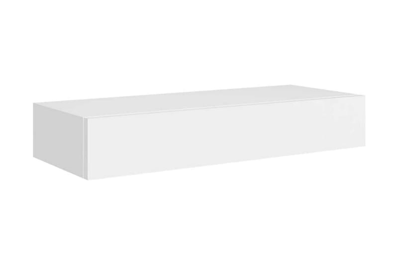 Väggmonterad låda vit 60x23,5x10 cm MDF - Vit - Förvaringslåda