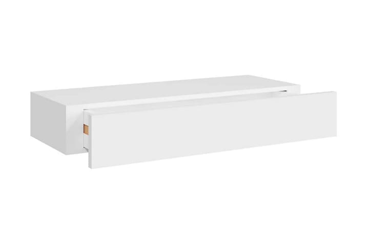 Väggmonterad låda vit 60x23,5x10 cm MDF - Vit - Förvaringslåda